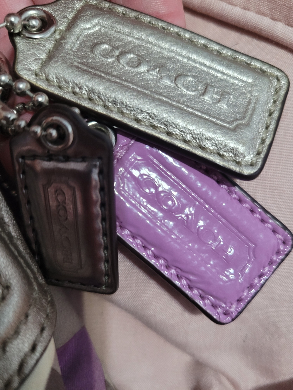 Coach Signature Chainlink ShoulderHobo in Purple and Gray - Picture 11 of 11